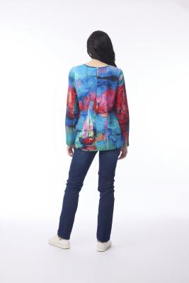 Sail Boat Contemporary Crew Tee Shirt