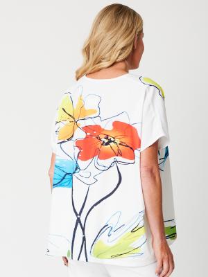 Red Floral Floaty Print Top