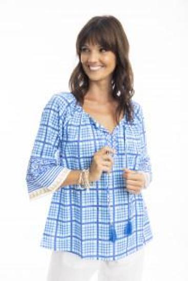 Staddie Blue Boho Top