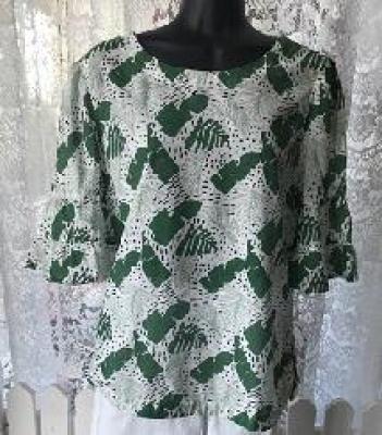 Corfu Paradise Palm Print Top