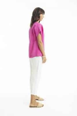 Linen Boxy Pink Top
