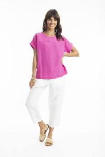 Linen Boxy Pink Top