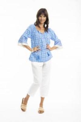 Staddie Blue Boho Top
