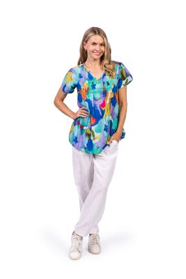 Kayla Large Floral 1 Cotton Blouse