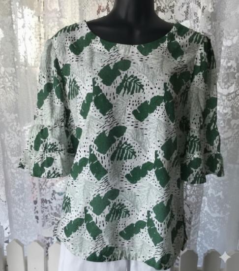 Corfu Paradise Palm Print Top