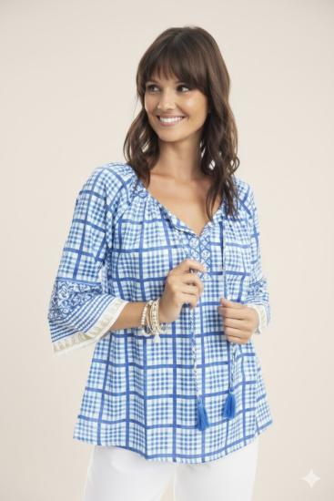 Staddie Blue Boho Top