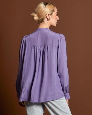 Everywhere Neck Tie Cornflower Blouse