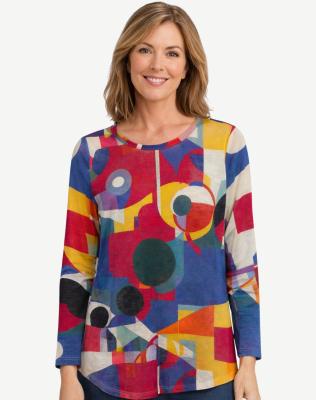 Vivid Prism Knit Long Sleeve Tee Shirt