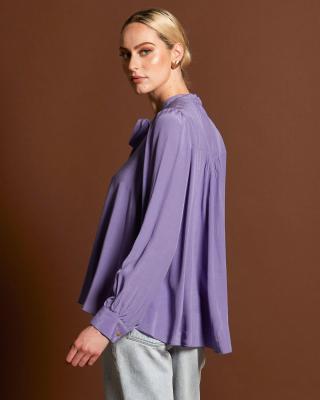 Everywhere Neck Tie Cornflower Blouse