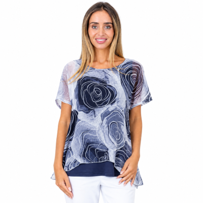 Navy Layered Top