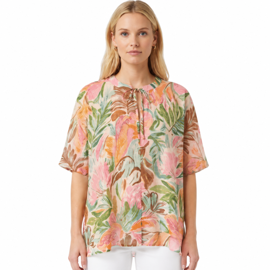 Serene Petal Soft Print Blouse