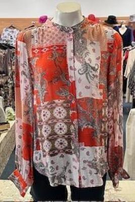 Corfu Ladies Splice Print L/S Shirt