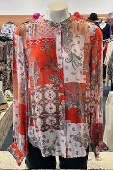 Corfu Ladies Splice Print L/S Shirt
