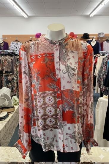 Corfu Ladies Splice Print L/S Shirt