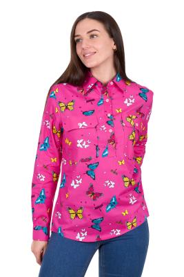 Giselle Women's Half Placket Long Sleeve Shirt