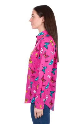 Giselle Women's Half Placket Long Sleeve Shirt