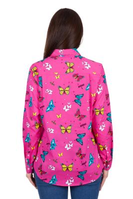 Giselle Women's Half Placket Long Sleeve Shirt